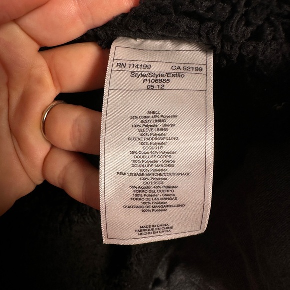 Quiksilver mens sherpa lined canvas jacket warm workwear zip front XL gray - Picture 11 of 15